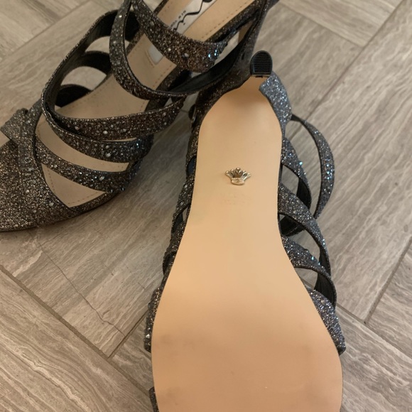 NWOT Bronze Gold sparkle Nina Stiletto Heels - Picture 2 of 4